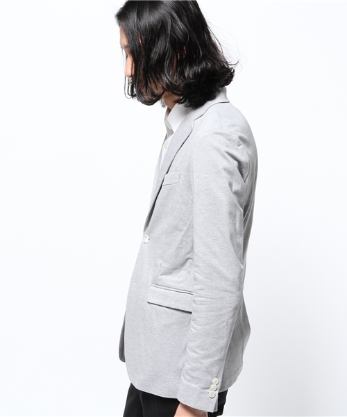 417 EDIFICE（フォーワンセブンエディフィス）の「◇COOL MAX / クールマックス : サーフニット2ボタンジャケット DEL.2（テーラードジャケット・メンズ・ブラック/グレー/コバルトブルー/チャコールグレー/ネイビー・SMALL/LARGE/X-LARGE/MEDIUM）」の9枚目の写真