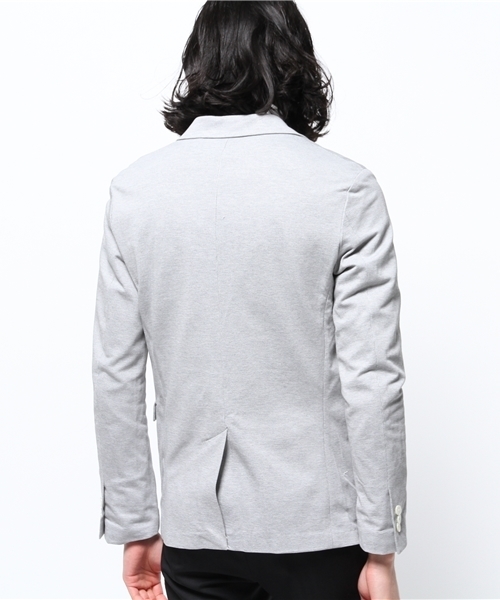 417 EDIFICE（フォーワンセブンエディフィス）の「◇COOL MAX / クールマックス : サーフニット2ボタンジャケット DEL.2（テーラードジャケット・メンズ・ブラック/グレー/コバルトブルー/チャコールグレー/ネイビー・SMALL/LARGE/X-LARGE/MEDIUM）」の10枚目の写真