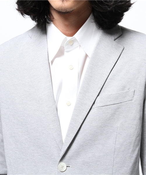 417 EDIFICE（フォーワンセブンエディフィス）の「◇COOL MAX / クールマックス : サーフニット2ボタンジャケット DEL.2（テーラードジャケット・メンズ・ブラック/グレー/コバルトブルー/チャコールグレー/ネイビー・SMALL/LARGE/X-LARGE/MEDIUM）」の12枚目の写真