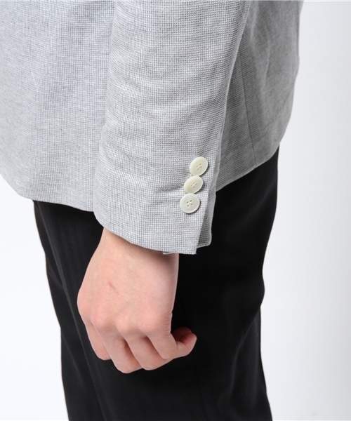 417 EDIFICE（フォーワンセブンエディフィス）の「◇COOL MAX / クールマックス : サーフニット2ボタンジャケット DEL.2（テーラードジャケット・メンズ・ブラック/グレー/コバルトブルー/チャコールグレー/ネイビー・SMALL/LARGE/X-LARGE/MEDIUM）」の13枚目の写真