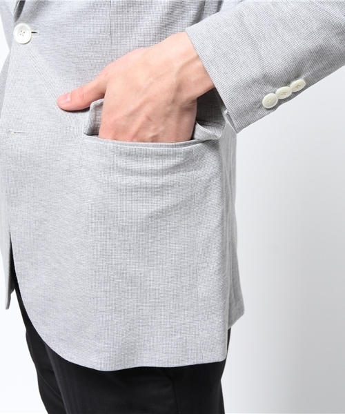 417 EDIFICE（フォーワンセブンエディフィス）の「◇COOL MAX / クールマックス : サーフニット2ボタンジャケット DEL.2（テーラードジャケット・メンズ・ブラック/グレー/コバルトブルー/チャコールグレー/ネイビー・SMALL/LARGE/X-LARGE/MEDIUM）」の14枚目の写真