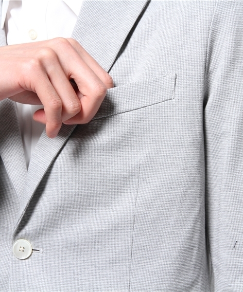 417 EDIFICE（フォーワンセブンエディフィス）の「◇COOL MAX / クールマックス : サーフニット2ボタンジャケット DEL.2（テーラードジャケット・メンズ・ブラック/グレー/コバルトブルー/チャコールグレー/ネイビー・SMALL/LARGE/X-LARGE/MEDIUM）」の15枚目の写真