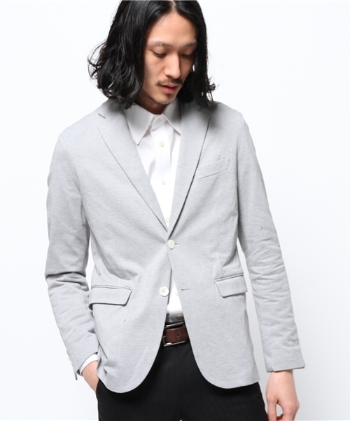 417 EDIFICE（フォーワンセブンエディフィス）の「◇COOL MAX / クールマックス : サーフニット2ボタンジャケット DEL.2（テーラードジャケット・メンズ・ブラック/グレー/コバルトブルー/チャコールグレー/ネイビー・SMALL/LARGE/X-LARGE/MEDIUM）」の19枚目の写真