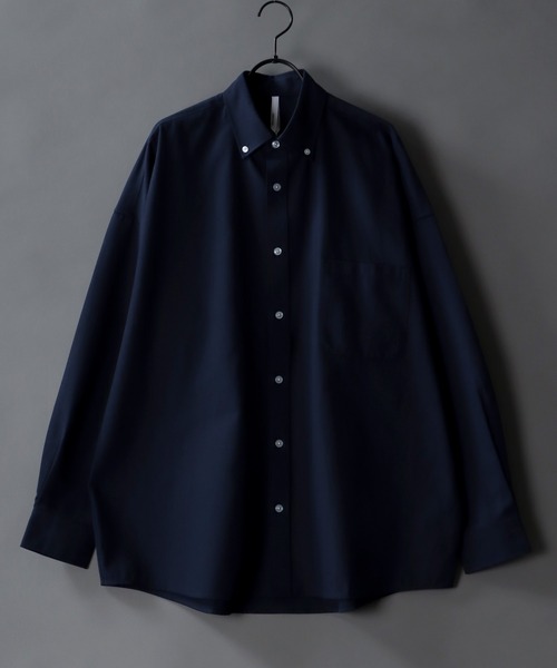 SITRY(シトリー)の「Oversize Drop shoulder oxford fabric BD shirt/オーバーサイズ ドロップショルダー オックスフォード BD シャツ(シャツ/ブラウス・メンズ・ホワイト/ブラック/サックスブルー/イエロー/ネイビー/グレー・M/L/XL)」の5枚目の写真