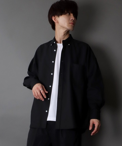 SITRY(シトリー)の「Oversize Drop shoulder oxford fabric BD shirt/オーバーサイズ ドロップショルダー オックスフォード BD シャツ(シャツ/ブラウス・メンズ・ホワイト/ブラック/サックスブルー/イエロー/ネイビー/グレー・M/L/XL)」の22枚目の写真