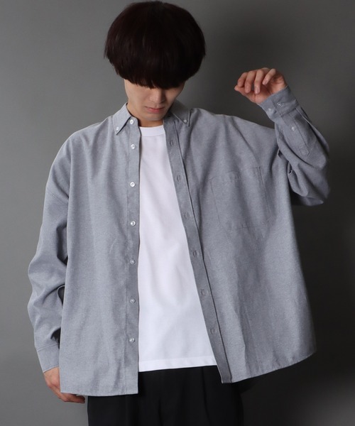 SITRY(シトリー)の「Oversize Drop shoulder oxford fabric BD shirt/オーバーサイズ ドロップショルダー オックスフォード BD シャツ(シャツ/ブラウス・メンズ・ホワイト/ブラック/サックスブルー/イエロー/ネイビー/グレー・M/L/XL)」の21枚目の写真