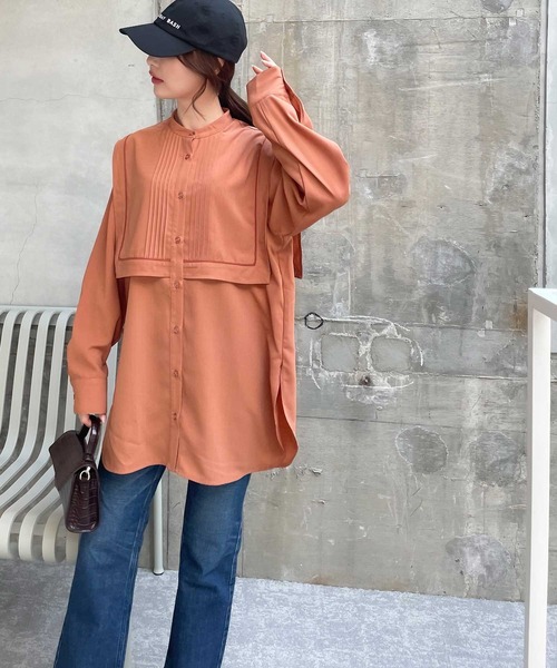 classicalelf（クラシカルエルフ）の「1枚でレディ映え。配色パイピングスクエアカラータックブラウス（シャツ/ブラウス・レディース・ライトベージュ/アイボリー/オレンジ/ブラック・SMALL/MEDIUM/LARGE/X-LARGE）」の11枚目の写真