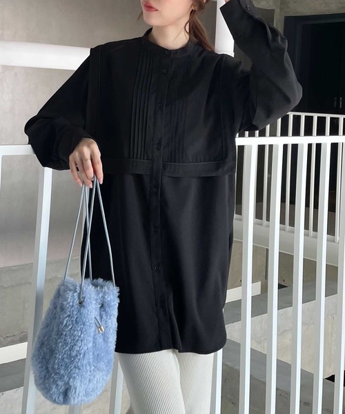 classicalelf（クラシカルエルフ）の「1枚でレディ映え。配色パイピングスクエアカラータックブラウス（シャツ/ブラウス・レディース・ライトベージュ/アイボリー/オレンジ/ブラック・SMALL/MEDIUM/LARGE/X-LARGE）」の12枚目の写真