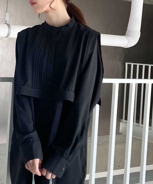 classicalelf（クラシカルエルフ）の「1枚でレディ映え。配色パイピングスクエアカラータックブラウス（シャツ/ブラウス・レディース・ライトベージュ/アイボリー/オレンジ/ブラック・SMALL/MEDIUM/LARGE/X-LARGE）」の14枚目の写真