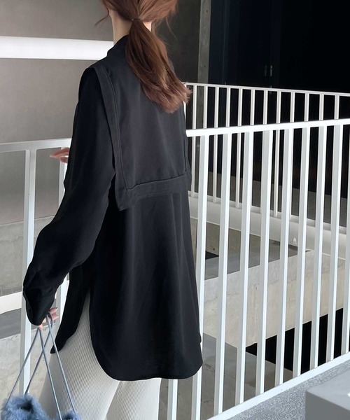 classicalelf（クラシカルエルフ）の「1枚でレディ映え。配色パイピングスクエアカラータックブラウス（シャツ/ブラウス・レディース・ライトベージュ/アイボリー/オレンジ/ブラック・SMALL/MEDIUM/LARGE/X-LARGE）」の15枚目の写真