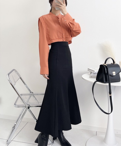 classicalelf（クラシカルエルフ）の「1枚でレディ映え。配色パイピングスクエアカラータックブラウス（シャツ/ブラウス・レディース・ライトベージュ/アイボリー/オレンジ/ブラック・SMALL/MEDIUM/LARGE/X-LARGE）」の22枚目の写真