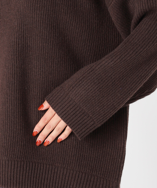 美品 フレームワーク ニット 両畦プルオーバー ウール カシミヤ ネイビー セール】両畦プルオーバー（ニット/セーター）｜FRAMeWORK