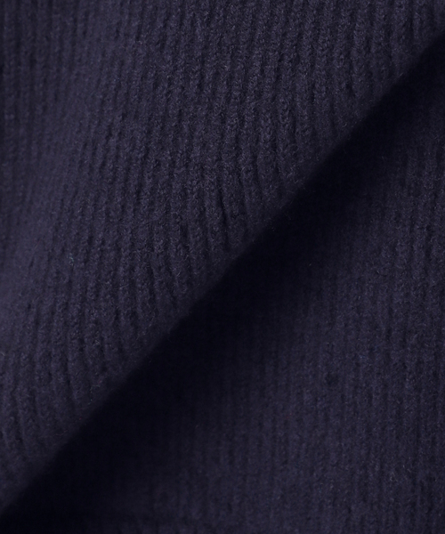 フレームワーク カシミヤ ウール 両畦プルオーバー アゼ ニット 紺 ざっくり フレームワーク カシミヤ ウール 両畦プルオーバー アゼ ニット 紺