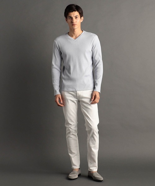 MONSIEUR NICOLE（ムッシュニコル）の「ブライトテレコ Vネックカットソー（Tシャツ/カットソー・メンズ・ホワイト/ライトグレー/ブラック/ブルー・MEDIUM/LARGE/X-LARGE）」の16枚目の写真