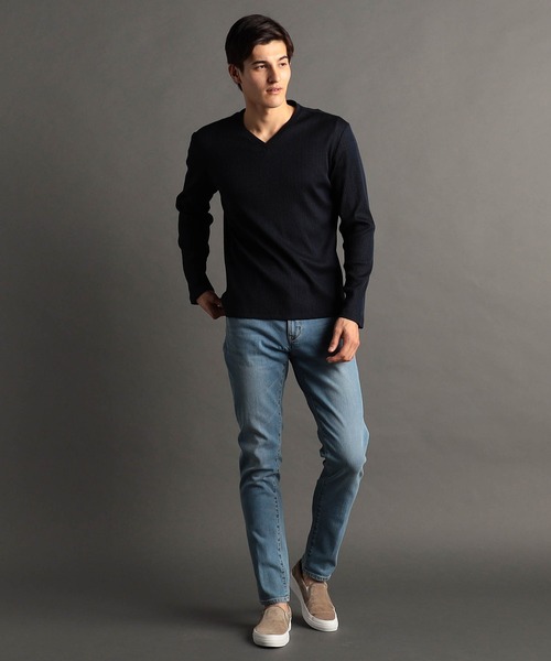 MONSIEUR NICOLE（ムッシュニコル）の「ブライトテレコ Vネックカットソー（Tシャツ/カットソー・メンズ・ホワイト/ライトグレー/ブラック/ブルー・MEDIUM/LARGE/X-LARGE）」の14枚目の写真