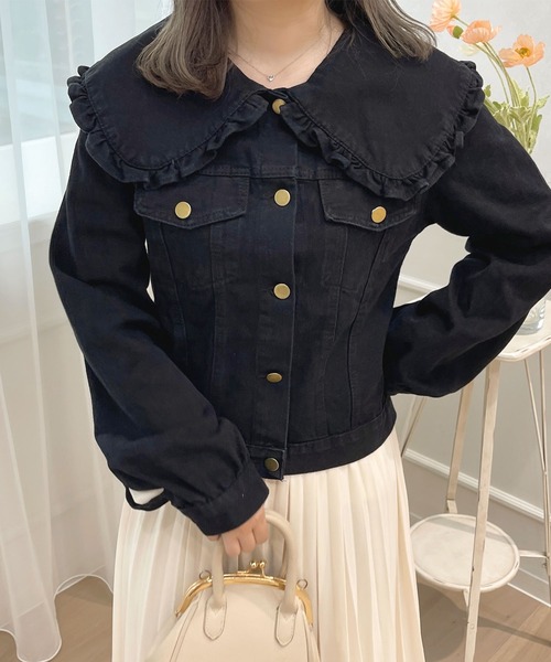 ganni フリル襟　デニムジャケット リーバイス×ガニー、“フリル襟”デニムジャケットやイエロー