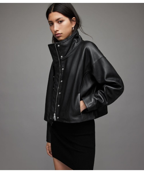 ALLSAINTS（オールセインツ）の「RYDER LEATHER JACKET | RYDER レザー ジャケット（その他アウター・レディース・ブラック・6/8/4/2/10）」の4枚目の写真