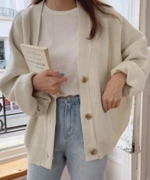 CLEA（クレア）の「ルーズVネックニットカーディガン（カーディガン/ボレロ）」