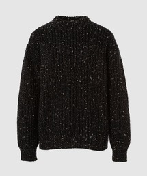 Bulky pearl ribbed roundneck sweater