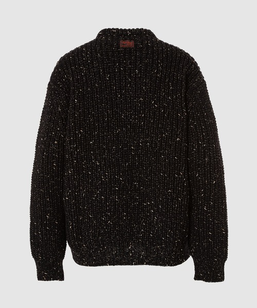 RAF SIMONS(ラフシモンズ)の「Bulky pearl ribbed roundneck sweater(ニット/セーター・メンズ・ブラック×ホワイト・M/L)」の2枚目の写真