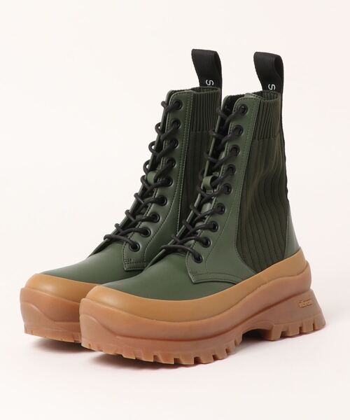 STELLA McCARTNEY(ステラマッカートニー)の「Trace Lace Up Boots/トレースレースアップブーツ(ブーツ・レディース・カーキ・36/37)」の1枚目の写真