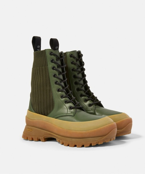 STELLA McCARTNEY(ステラマッカートニー)の「Trace Lace Up Boots/トレースレースアップブーツ(ブーツ・レディース・カーキ・36/37)」の3枚目の写真