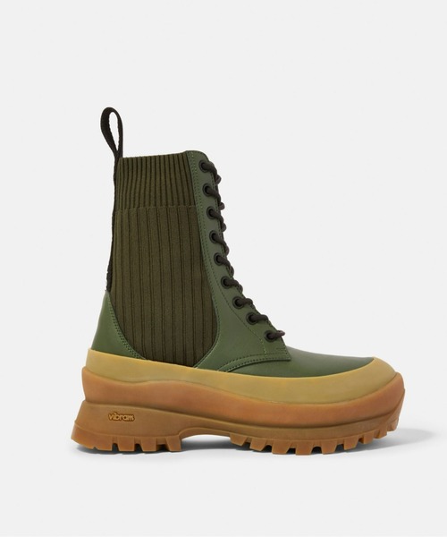 STELLA McCARTNEY(ステラマッカートニー)の「Trace Lace Up Boots/トレースレースアップブーツ(ブーツ・レディース・カーキ・36/37)」の2枚目の写真