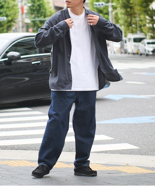 CIAOPANIC TYPY（チャオパニックティピー）の「コットン起毛バンドカラーシャツ柄無地アソート（シャツ/ブラウス・メンズ・チャコールグレー/ブラック/ブラウン/レッド/オフホワイト・S/M/L）」の9枚目の写真