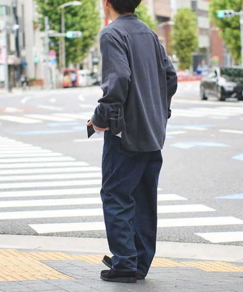 CIAOPANIC TYPY（チャオパニックティピー）の「コットン起毛バンドカラーシャツ柄無地アソート（シャツ/ブラウス・メンズ・チャコールグレー/ブラック/ブラウン/レッド/オフホワイト・S/M/L）」の11枚目の写真