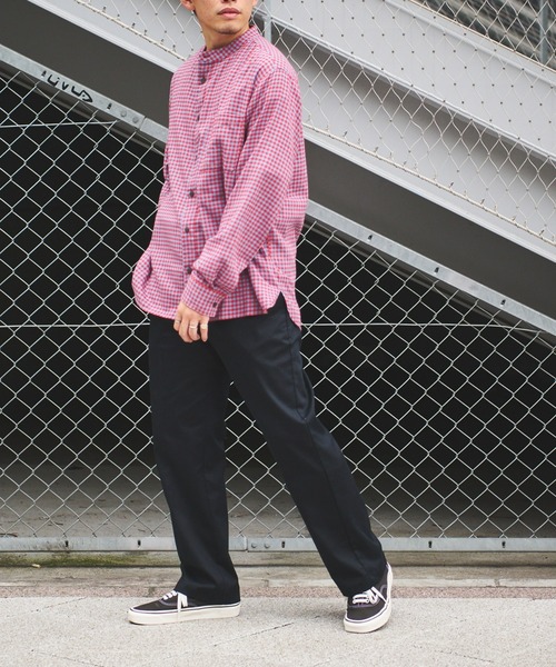 CIAOPANIC TYPY（チャオパニックティピー）の「コットン起毛バンドカラーシャツ柄無地アソート（シャツ/ブラウス・メンズ・チャコールグレー/ブラック/ブラウン/レッド/オフホワイト・S/M/L）」の17枚目の写真