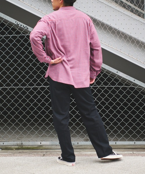 CIAOPANIC TYPY（チャオパニックティピー）の「コットン起毛バンドカラーシャツ柄無地アソート（シャツ/ブラウス・メンズ・チャコールグレー/ブラック/ブラウン/レッド/オフホワイト・S/M/L）」の18枚目の写真