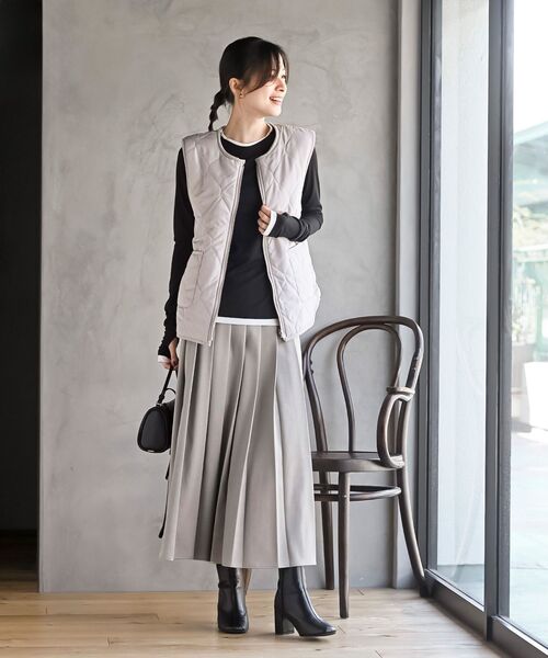 rps（アールピーエス）の「リバーシブルキルトベスト（ベスト・レディース・ブラック/アイボリー/モカ/グレイッシュベージュ・M/フリー）」の22枚目の写真