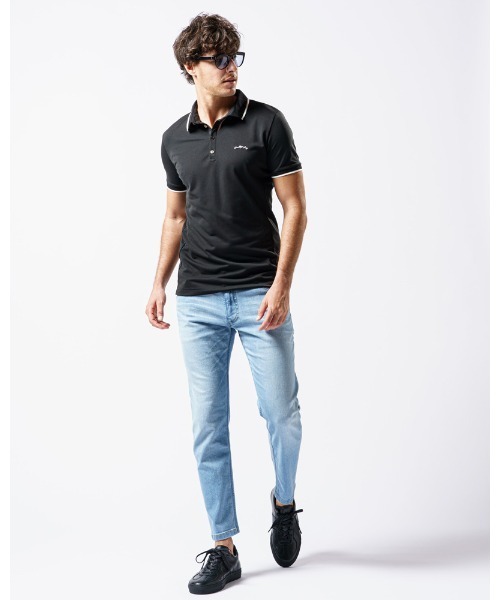 wjk（ダヴルジェイケイ）の「embroidery line polo（ポロシャツ・メンズ・ブラック/ネイビー/ホワイト/グレー・LARGE/MEDIUM/SMALL/X-LARGE）」の7枚目の写真