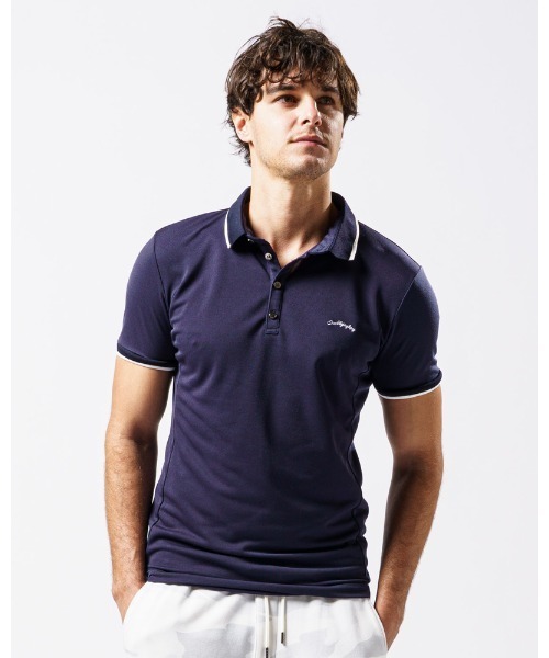 wjk（ダヴルジェイケイ）の「embroidery line polo（ポロシャツ・メンズ・ブラック/ネイビー/ホワイト/グレー・LARGE/MEDIUM/SMALL/X-LARGE）」の9枚目の写真