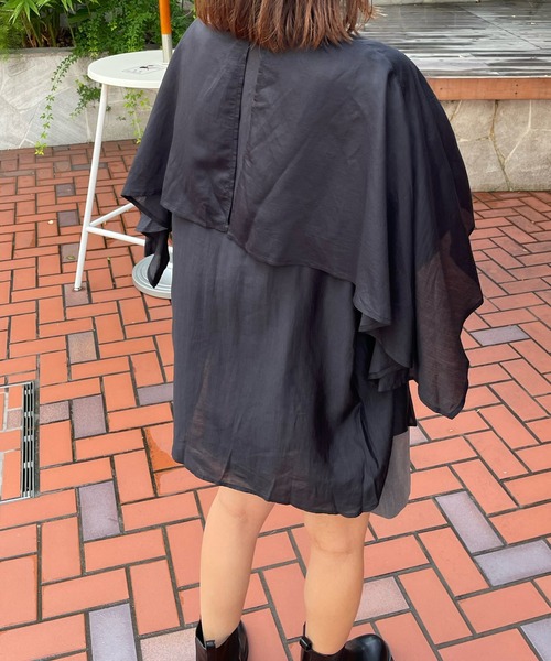 LE MORE(リモア)の「ラッフルスリーブシャツブラウス(シャツ/ブラウス・レディース・ホワイト/ブラック/オリーブ/ライトベージュ・FREE)」の9枚目の写真