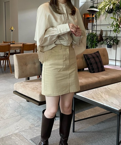 LE MORE(リモア)の「ラッフルスリーブシャツブラウス(シャツ/ブラウス・レディース・ホワイト/ブラック/オリーブ/ライトベージュ・FREE)」の14枚目の写真