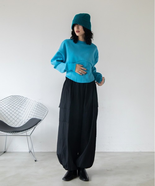 VACANCY(ヴァカンシー)の「コルセットラウンドトレーナー(スウェット・レディース・ライトブルー/ブラック/アイボリー/ピンク・FREE)」の15枚目の写真