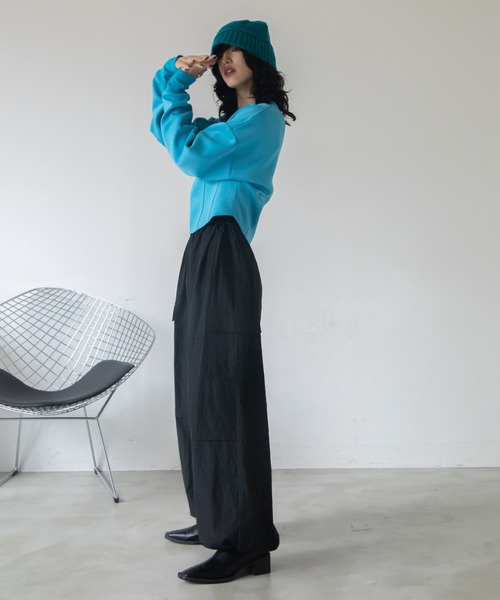 VACANCY(ヴァカンシー)の「コルセットラウンドトレーナー(スウェット・レディース・ライトブルー/ブラック/アイボリー/ピンク・FREE)」の6枚目の写真