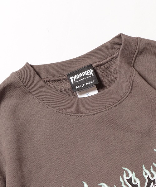 THRASHER（スラッシャー）の「THRASHER/スラッシャー Split Flame Sticker CREW トレーナー（スウェット・メンズ・バーガンディー/オリーブ/チャコール/グレイッシュブルー・M/XL/L）」の11枚目の写真