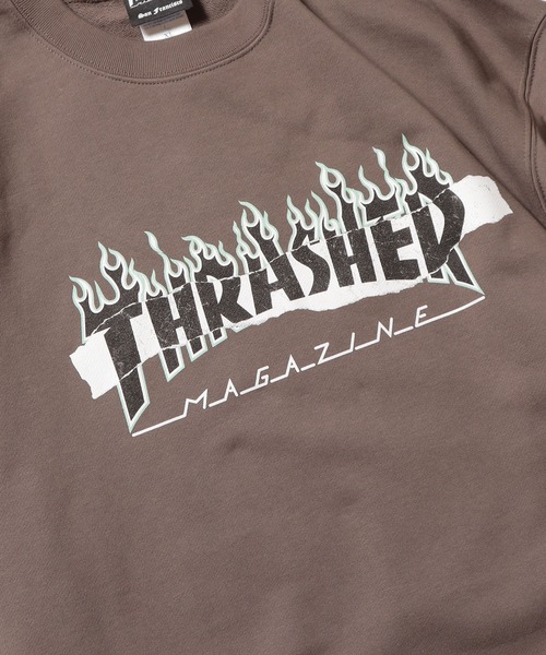 THRASHER（スラッシャー）の「THRASHER/スラッシャー Split Flame Sticker CREW トレーナー（スウェット・メンズ・バーガンディー/オリーブ/チャコール/グレイッシュブルー・M/XL/L）」の13枚目の写真