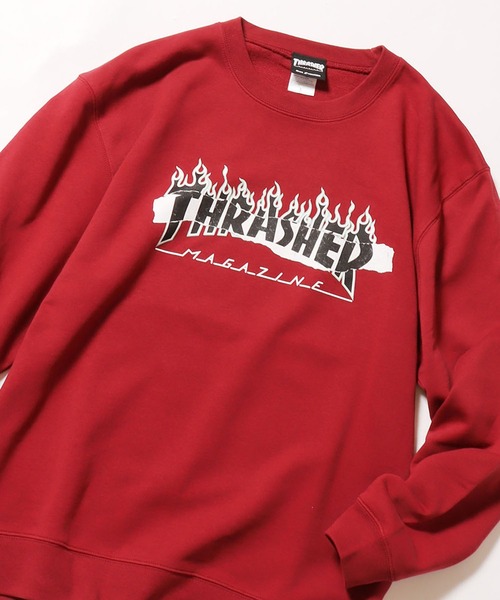 THRASHER（スラッシャー）の「THRASHER/スラッシャー Split Flame Sticker CREW トレーナー（スウェット・メンズ・バーガンディー/オリーブ/チャコール/グレイッシュブルー・M/XL/L）」の22枚目の写真