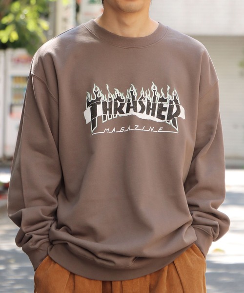 THRASHER（スラッシャー）の「THRASHER/スラッシャー Split Flame Sticker CREW トレーナー（スウェット・メンズ・バーガンディー/オリーブ/チャコール/グレイッシュブルー・M/XL/L）」の19枚目の写真