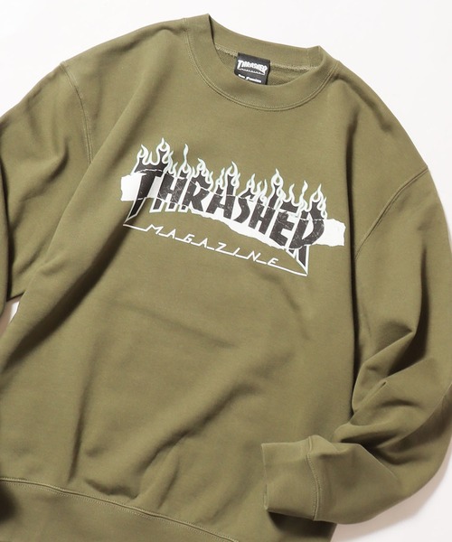 THRASHER（スラッシャー）の「THRASHER/スラッシャー Split Flame Sticker CREW トレーナー（スウェット・メンズ・バーガンディー/オリーブ/チャコール/グレイッシュブルー・M/XL/L）」の18枚目の写真
