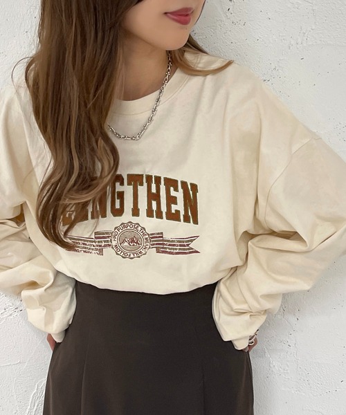 apres jour mignon(アプレジュールミニョン)の「アソートBIGロンT【ZOZOTOWN限定アイテム】(Tシャツ/カットソー・レディース・ホワイト系その他2/アイボリー/ブラック系その他/ブラック系その他2/ホワイト系その他3/イエロー/オフホワイト/ブラック/パープル/ホワイト系その他・フリー/X-LARGE)」の3枚目の写真