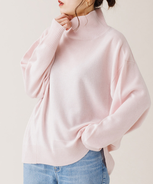 Rouge vif（ルージュヴィフ）の「ウール100タートルネックニットプルオーバー（ニット/セーター・レディース・ブラック/ピンク/オフホワイト・フリー）」の3枚目の写真