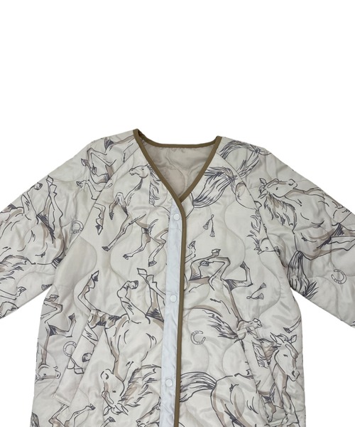 DOLLUPOOPS（ドールアップウップス）の「BIG HOUSEプリントキルティングライトコート（モッズコート・レディース・チャコールグレー/アイボリー・38）」の21枚目の写真