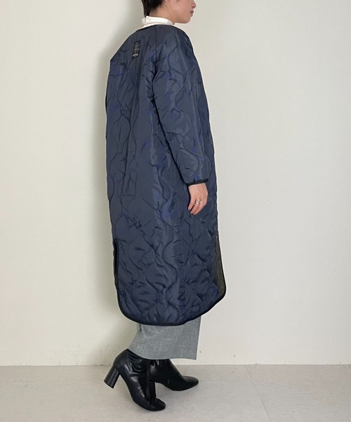 DOLLUPOOPS（ドールアップウップス）の「BIG HOUSEプリントキルティングライトコート（モッズコート・レディース・チャコールグレー/アイボリー・38）」の9枚目の写真