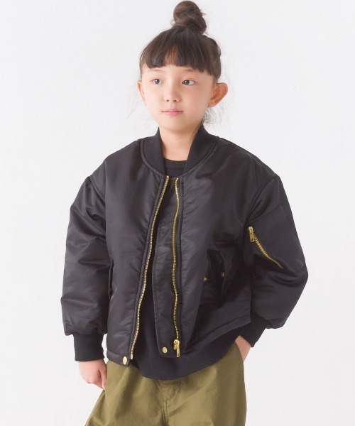 OMNES（オムネス）の「キッズナイロンツイルMA-1ブルゾン（ブルゾン・キッズ・ベージュ/ブラック・100/110/120/130/140）」の12枚目の写真