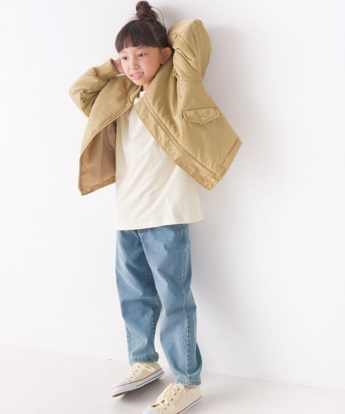 OMNES（オムネス）の「キッズナイロンツイルMA-1ブルゾン（ブルゾン・キッズ・ベージュ/ブラック・100/110/120/130/140）」の5枚目の写真