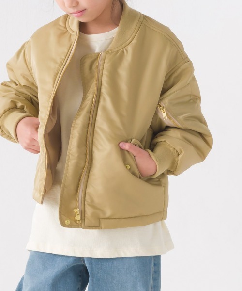 OMNES（オムネス）の「キッズナイロンツイルMA-1ブルゾン（ブルゾン・キッズ・ベージュ/ブラック・100/110/120/130/140）」の13枚目の写真